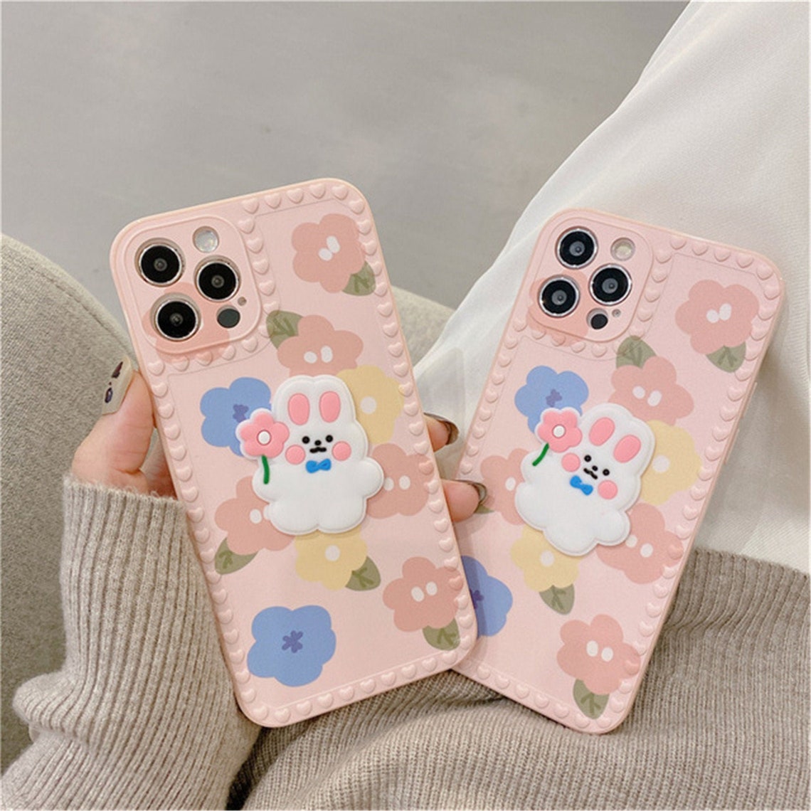 Kawaii 3D Bunny Pink Phone Case Adorable Phone Case For Etsy