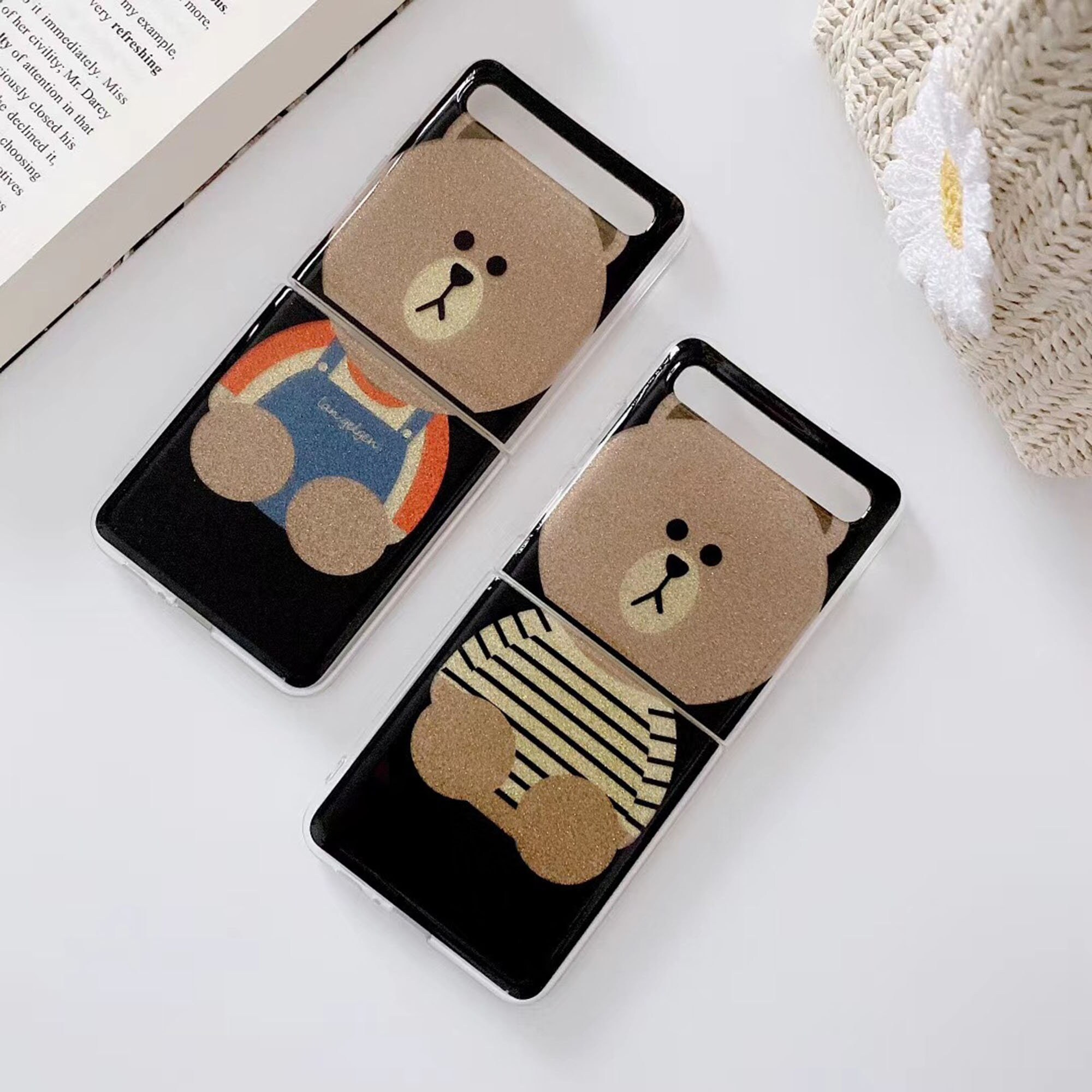 Cartoon Bear Samsung Galaxy Z Flip Case Soft Silicone Phone Etsy