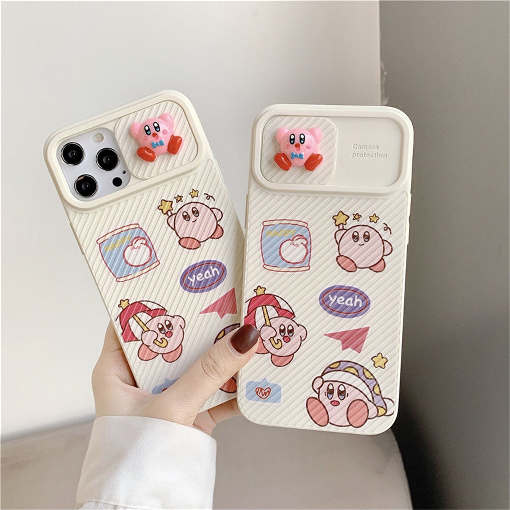 Cartoon Kirby Camera Protective Phone Case For Iphone 12 Mini Etsy