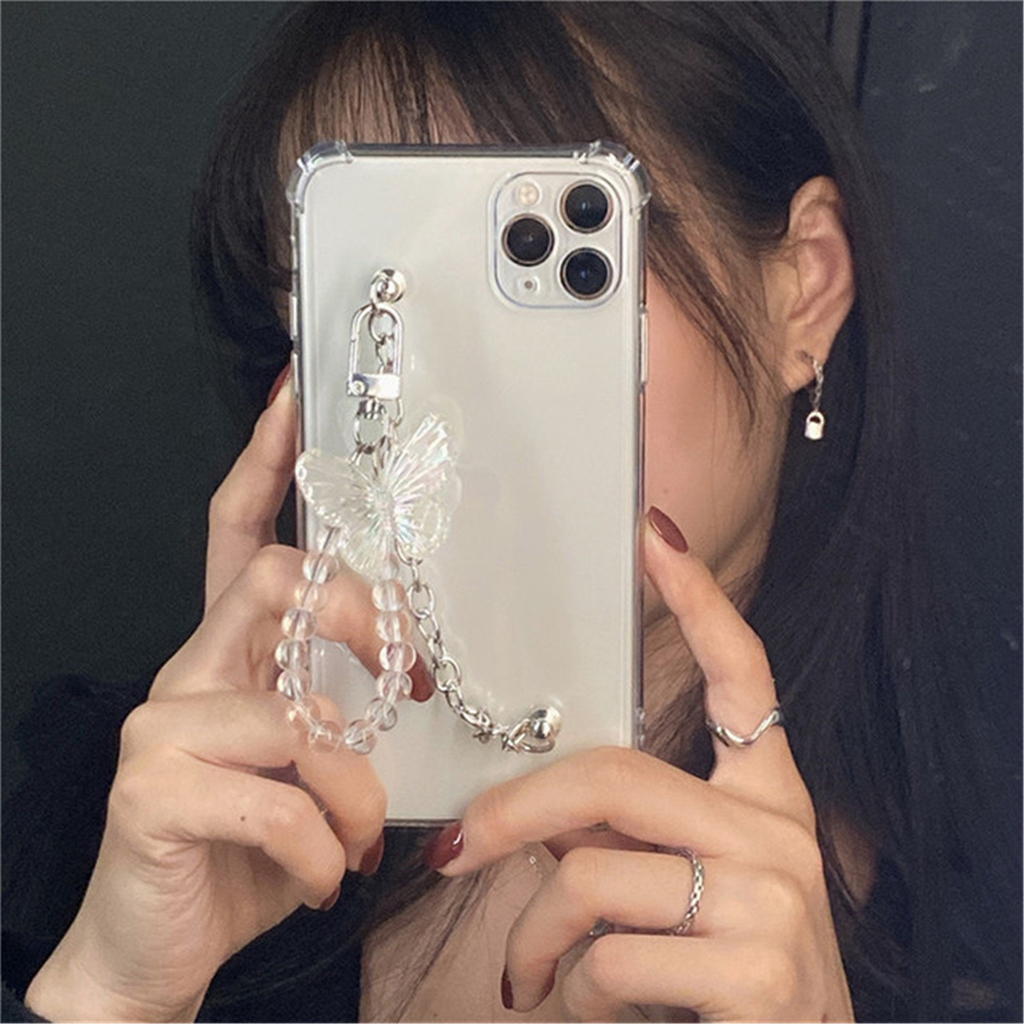 Y2K Metal Chain Phone Case iPhone Case With Butterfly Etsy