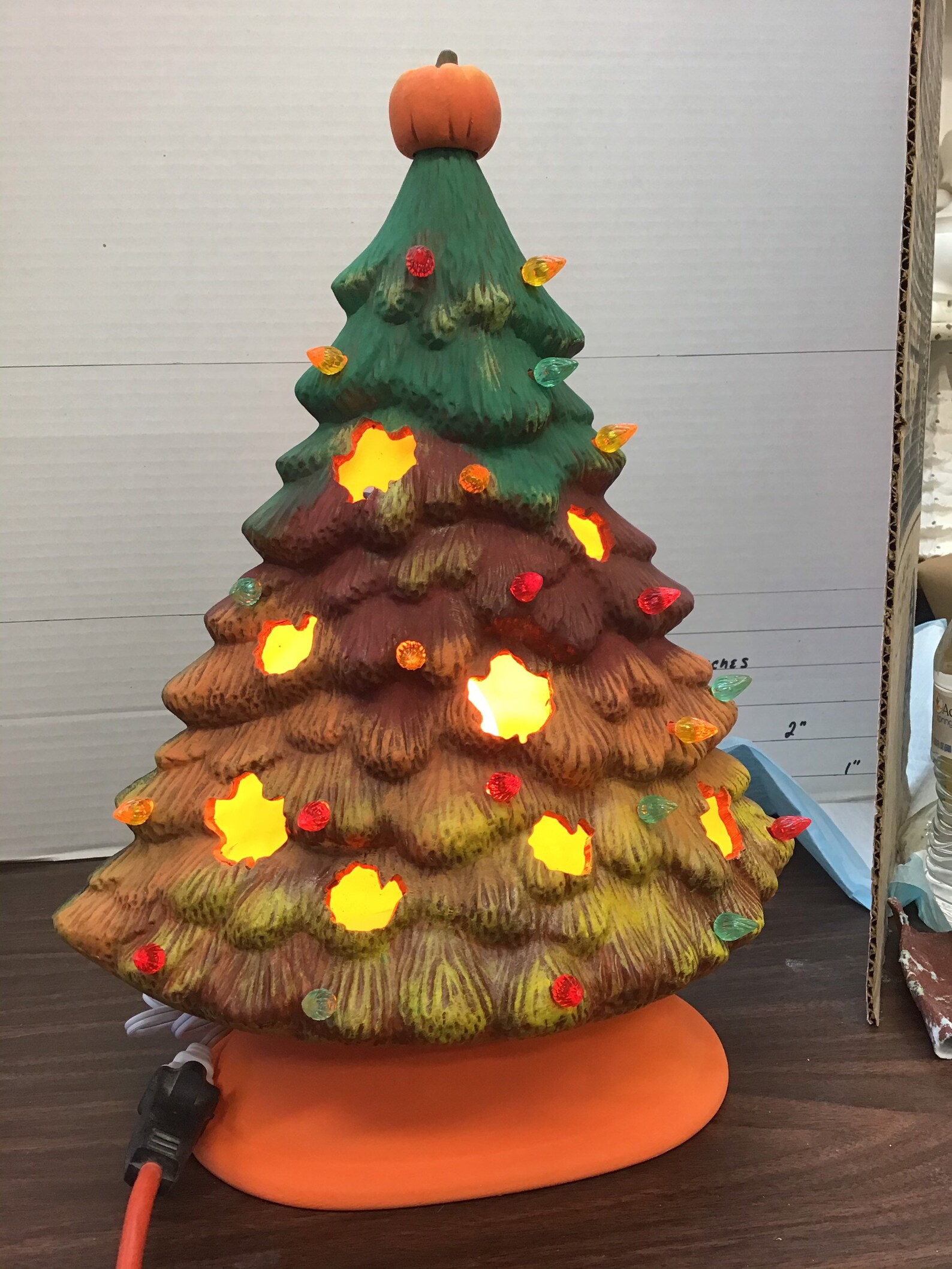 Halloween/ Fall Ceramic Tree 2 sided Painted Etsy