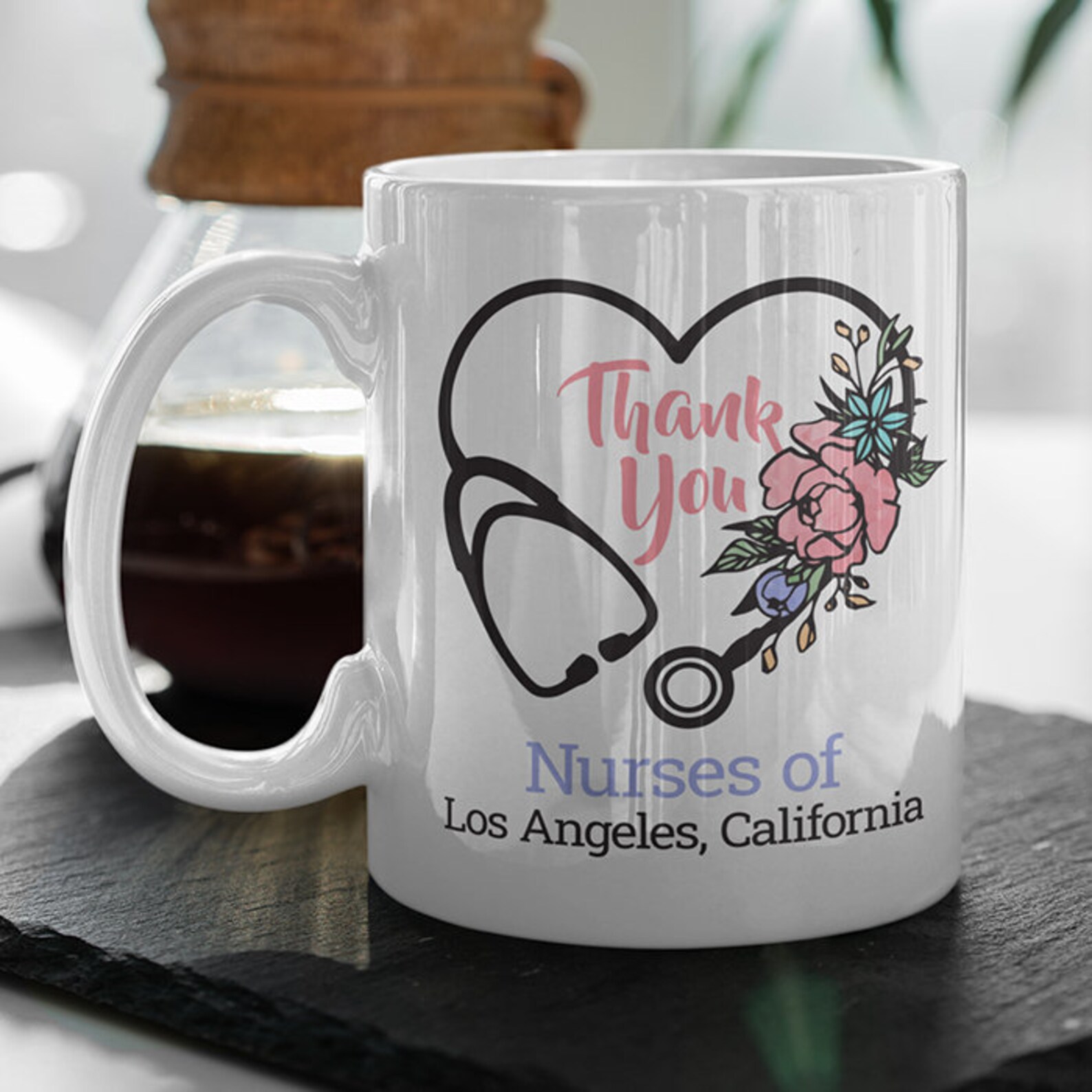 Nurse mug. Customized Thank you nurses coffee mug. Showing Etsy