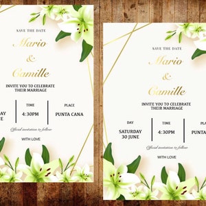 Elegante Zeitgenössische Moderne Elegante Hochzeitseinladung Printables