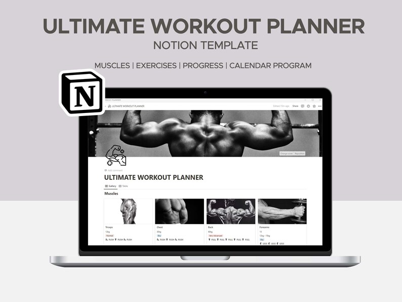 Notion Template Ultimate Workout Planner Workout Tracker Todo List