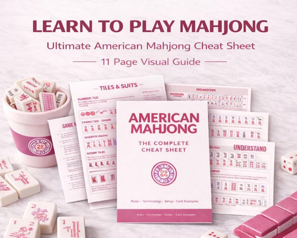 American Mahjong Cheat Sheet | 2025 NMJL Rules Visual Guide (digital ...