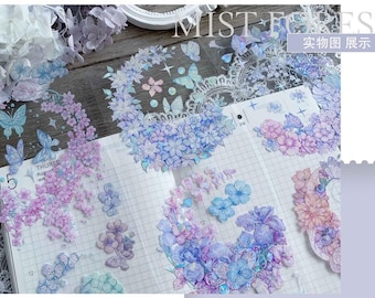 Mist Forest ｜Moon Flower Vine PET Tape with Shell Light Foil