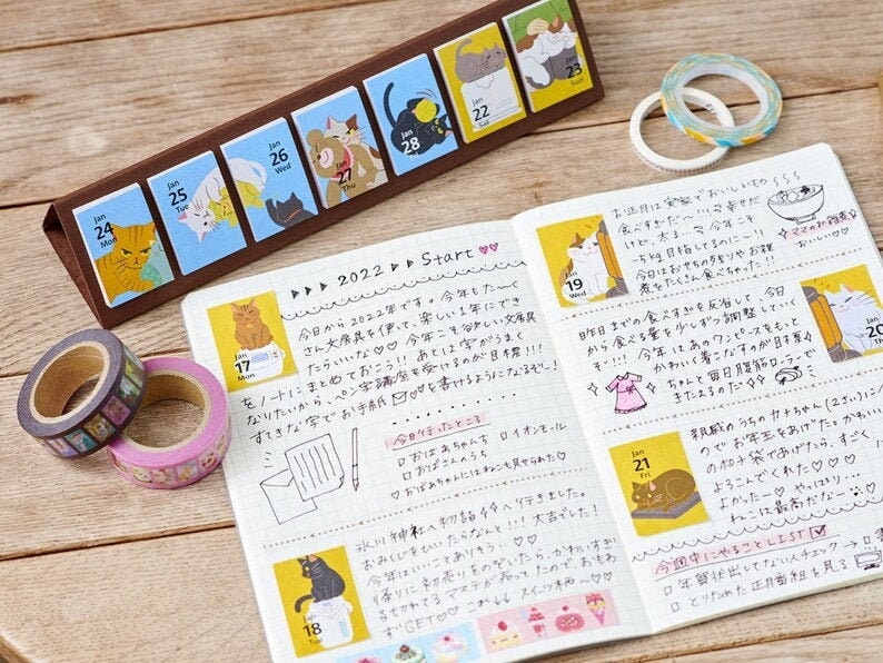 22 Limited Himekuri Sticky Calendar Kittens Etsy