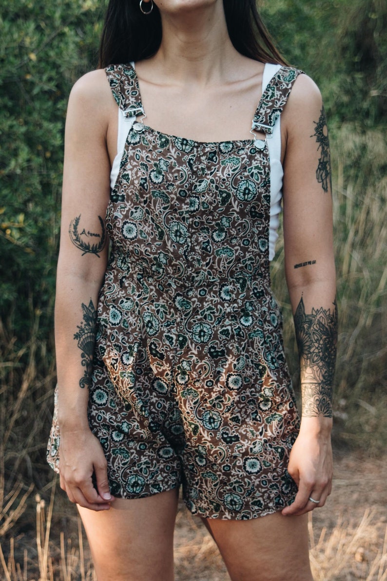 Funky Boilersuit Shortalls Women Vintage Jumpsuit Retro Dungaree shorts Shortall Short Dungarees Vintage Dungarees Vintage Overall