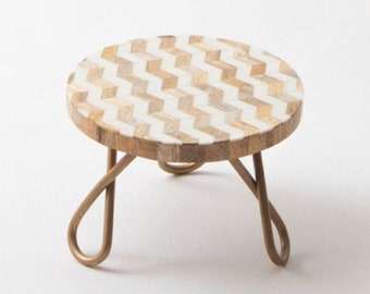 Support pour plantes en bois | Petite table d'appoint | Support de jardinière moderne | Support à dessert - Porte-plante - Support à plante pour la cuisine - Tabouret pour petite plante