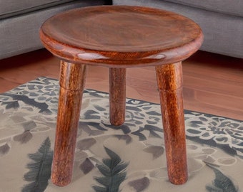 Table d’extrémité en bois rustique, table d’appoint ronde aux champignons, table basse en bois de chêne, table d’extrémité gigogne en bois - nid de tables