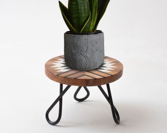 Wooden Cake Stand / Plant Stand Wood / wood stool / plant pot unique - Indoor Planter Plant Stand - 8" plant stand