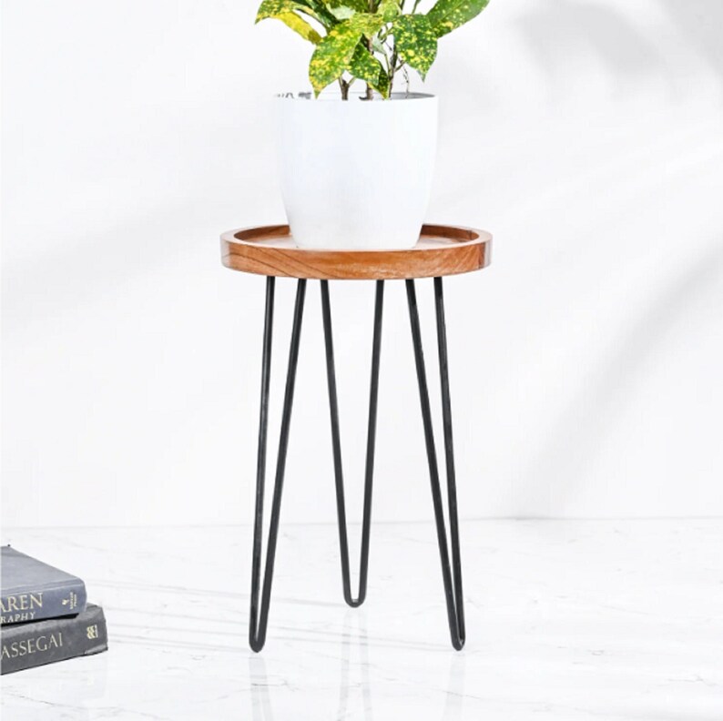 Wooden Plant Stand Tall Plant Stand Indoor Unique Modern Etsy