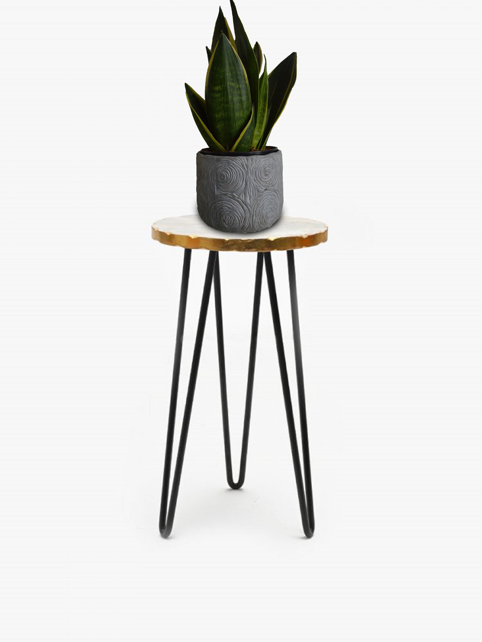 Tall Plant Stand / Metal Plant Stand / Marble Garden Stool / Indoor