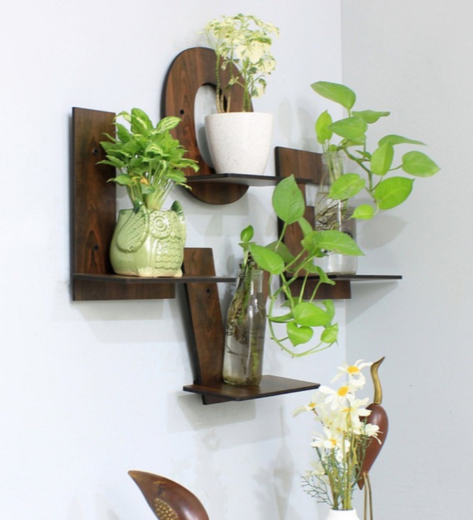 Wall Hanging Planter stand plant shelf MDF Wood Set of 4 Etsy