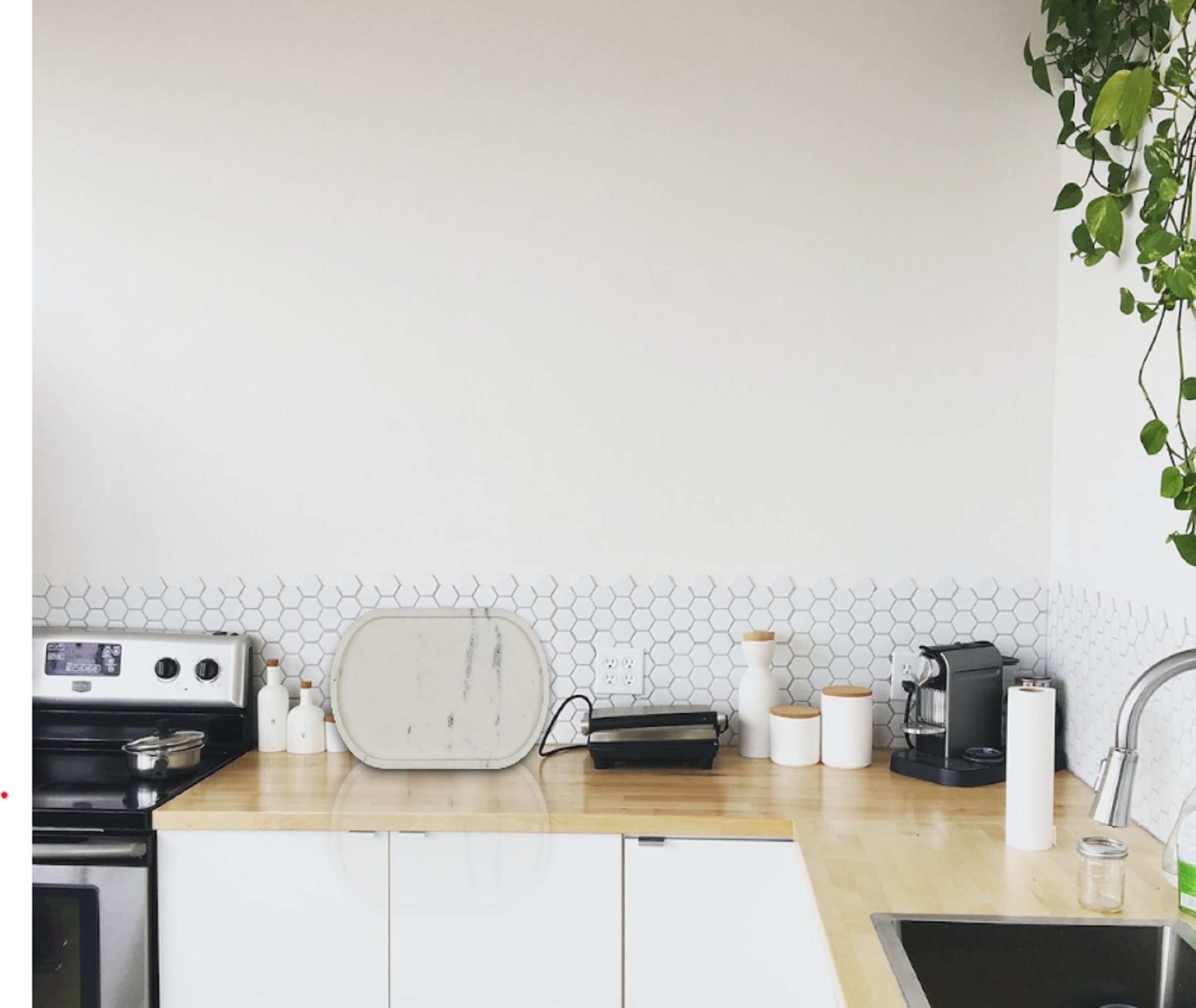 Natural Home Oval Tray in White Speckle