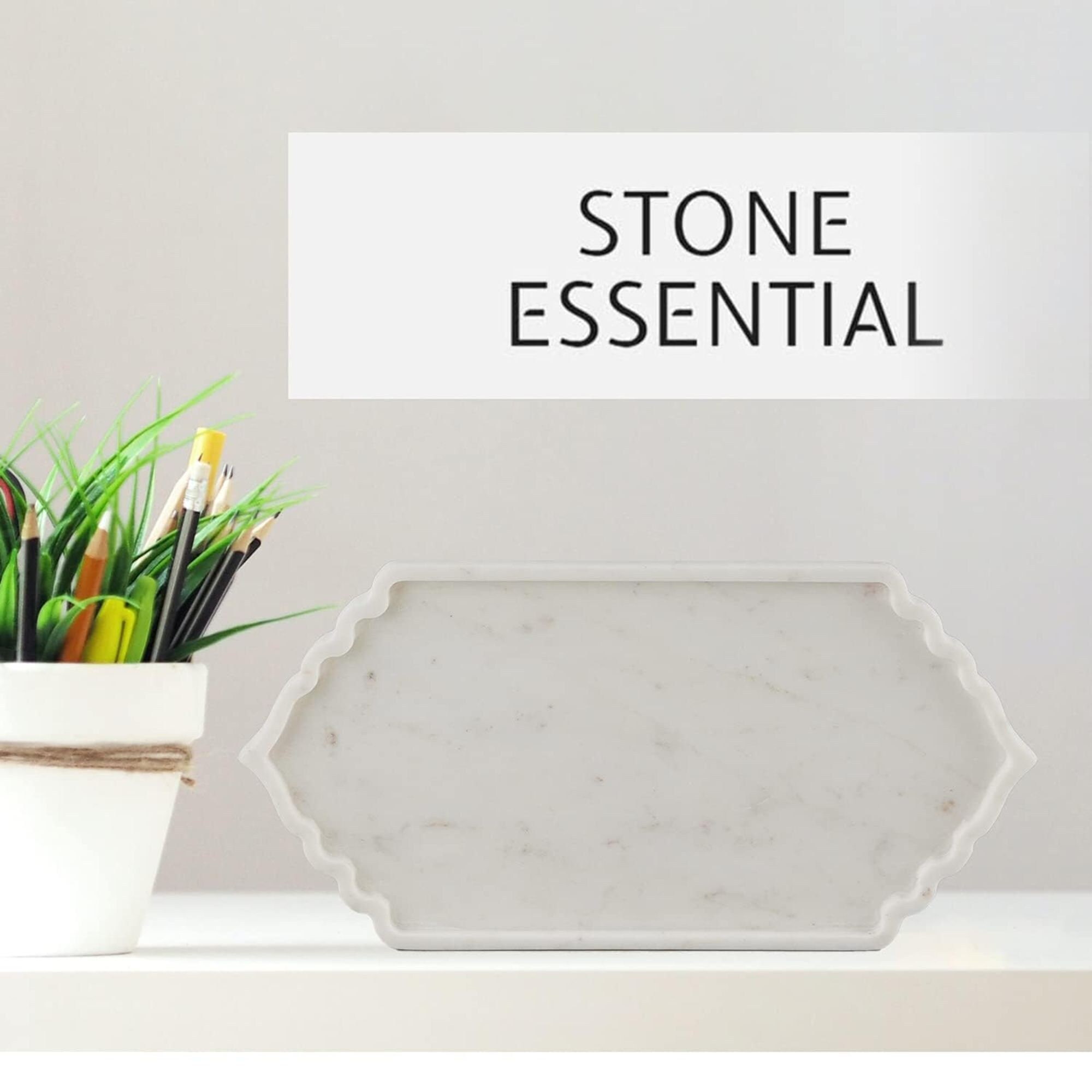 Marble Serving Tray / Marble Vanity Tray / Large Marble Tray / Etsy