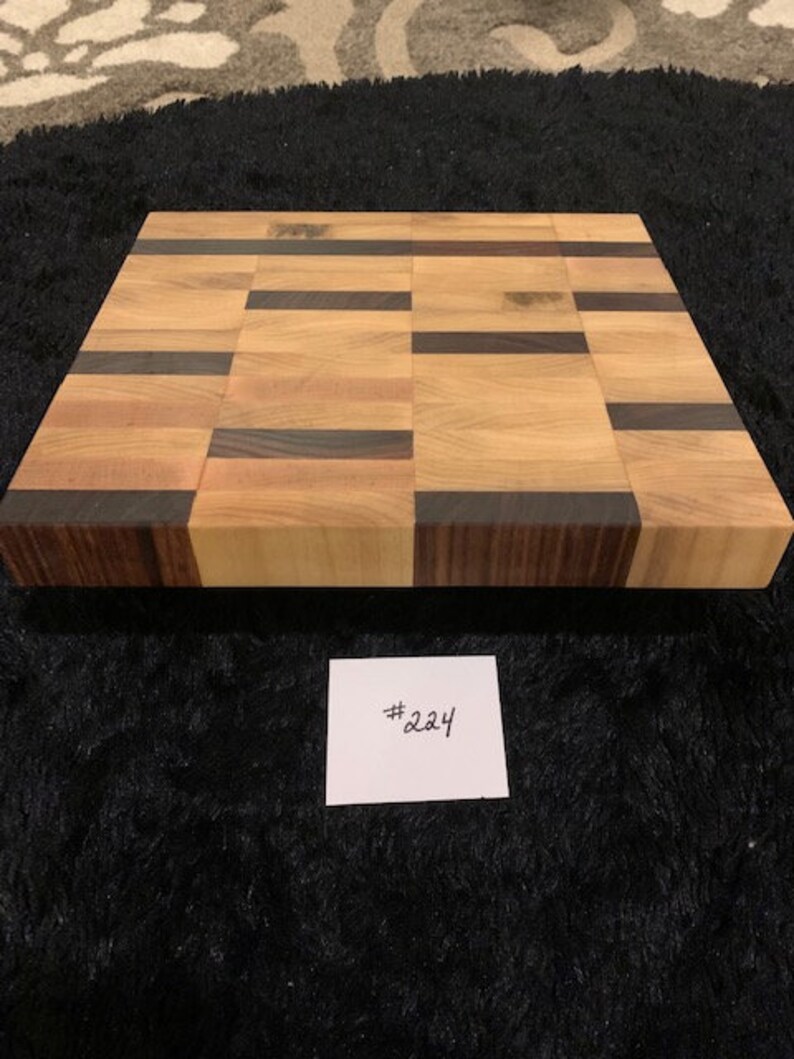End Grain Butcher Block Poplar Black Walnut Red Oak Etsy