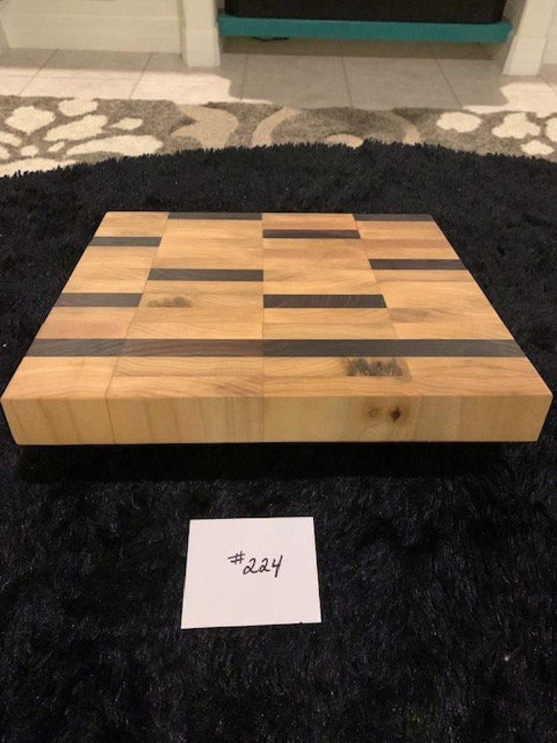 End Grain Butcher Block Poplar Black Walnut Red Oak Etsy