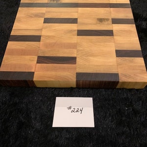 End Grain Cutting Board Red Oak Poplar Black Walnut Etsy