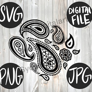 Paisley Design SVG, JPEG, PNG File Waterslide Tumblers Crafts Decals