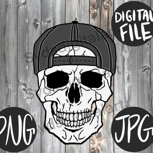Men/Man Skull/Skeleton/Bones/Hat/SnapBack/Cap JPEG, PNG, File Waterslide Decal Tshirts, Tumblers, Crafts