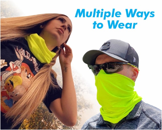 Safety Green Neck Gaiter, Tube Scarf, Breathable Face Mask