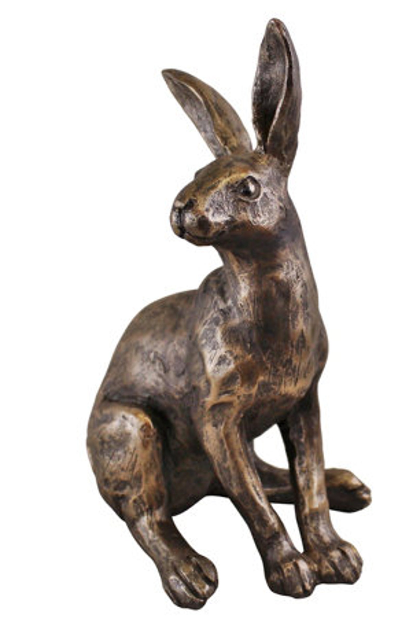Gold Resin Sitting Rabbit Ornament Etsy