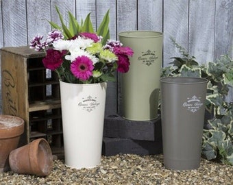 Cabilock Metal Galvanized Vintage Flower Vase Farmhouse Vase Country Metal Planter Decorative Flower Holder French Bucket with Rope Handle Dried Floral Arrangements for Indoor Outdoor Cabilock Metal Galvanized Vintage Flower Vase Farmhouse Vase Country Metal Planter Decorative Flower Holder French Bucket with Rope Handle Dried Floral Arrangements for Indoor Outdoor