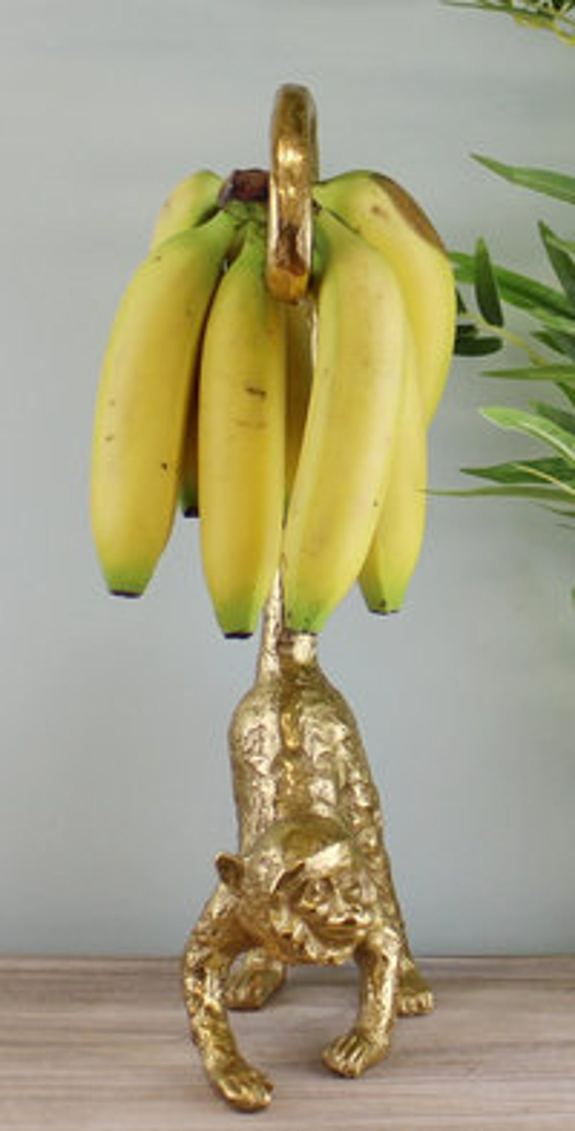 Large Gold Metal Monkey Banana Holder Etsy