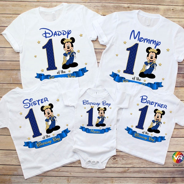 Mickey King Family Shirts Prince Mickey Mouse Mickey Royal Mickey Mommy Dad Brother Personalized Age Birthday Matching Custom Birthday Boy