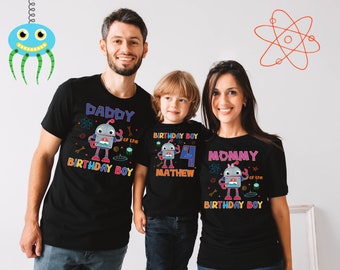 Robot Family Shirts Matching Family Birthday Shirts Robot Birthday Shirt Robot Birthday Boy or Girl Custom Personalized Age Robot Party