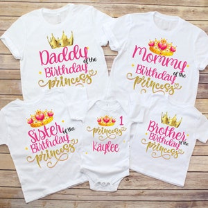 Birthday Girl Shirts, Birthday Princess Shirt, Personalized Birthday Girl Shirt, Birthday Party Shirt, Little Princess Girl, Matching Crown
