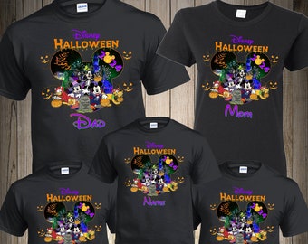 Halloween Family Shirts Disney Matching Family Personalized Mickey Friends Halloween Shirts Pumpkin Disney Family Trip Disneyworld Shirt