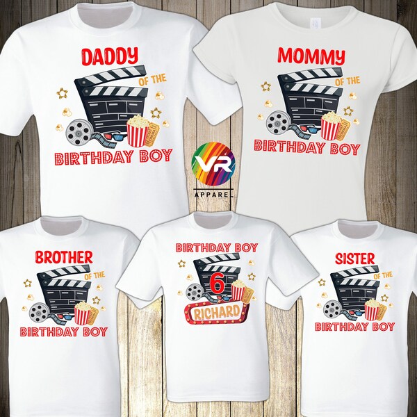 Movie Theme Birthday Shirts Movie Theme Birthday Shirt Matching Birthday Shirt Family Cinema Birthday Shirt  Family Birthday Birthday Girl