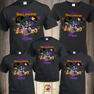 Halloween Family Shirts Disney Matching Family Personalized Mickey Friends Halloween Shirts Pumpkin Disney Family Trip Disneyworld Shirt