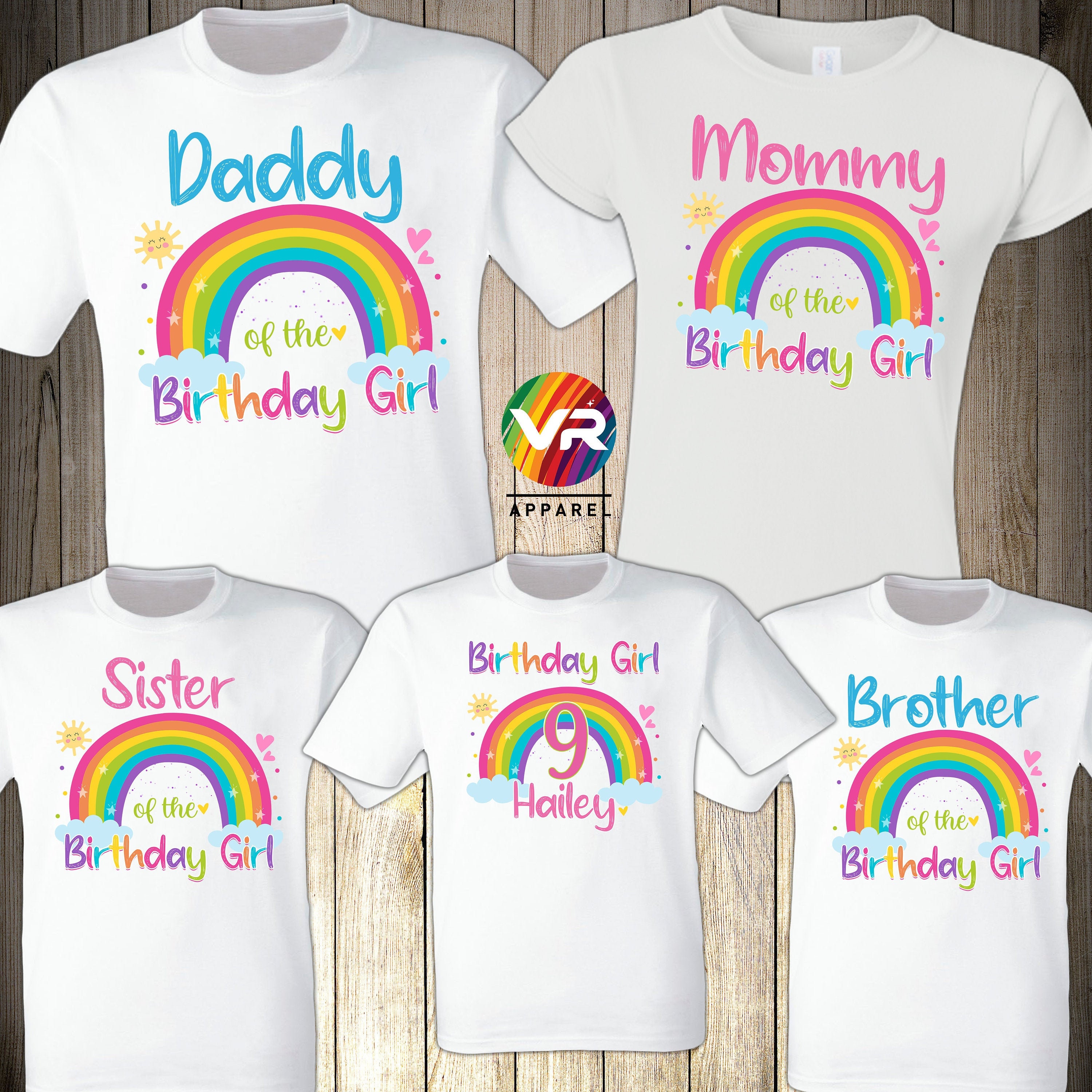 Rainbow Birthday Shirt Rainbow Birthday Shirt Matching Etsy