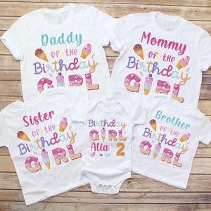 Ice Cream Birthday Shirt, Ice Cream Family Shirts, Ice Cream Birthday Girl Shirt, Personalized Ice Cream Shirt, First Birthday Outfit Pink