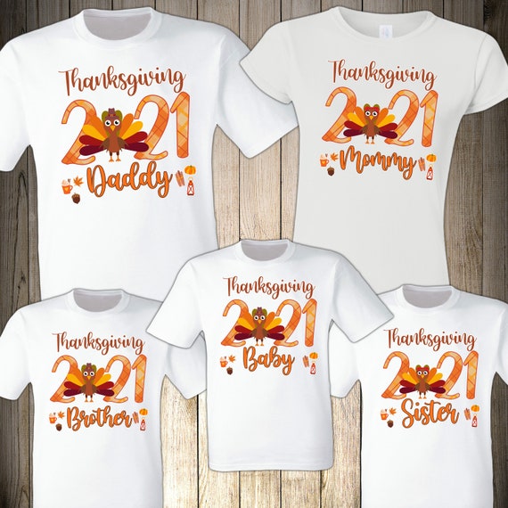 Thanksgiving Family Shirts Turkey Matching Family Personalized Etsy