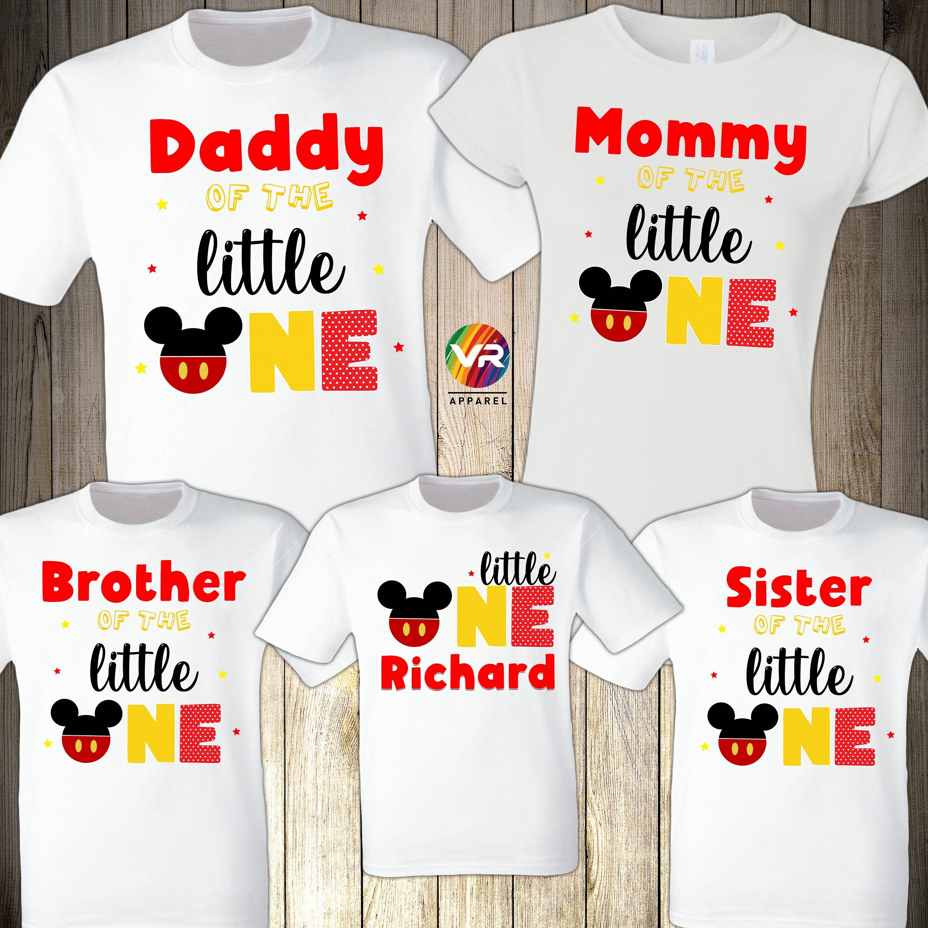Mickey Family Shirts Mickey Baby Birthday Shirt Mommy Dad Brother Personalized Age Birthday Matching Custom Birthday Boy Mickey Mouse One
