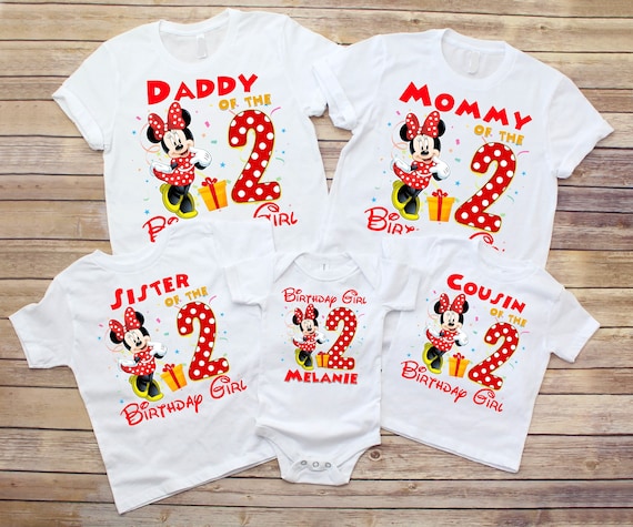 Minnie Family Shirts Minnie Mouse Birthday Shirt Mommy Dad Personalized Age Birthday Matching Custom Birthday Girl Minnie Mouse Disney Shirt Etsy