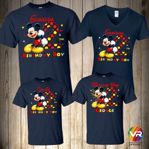 Mickey Family Shirts Mickey Baby Birthday Shirt Mommy Dad Brother Personalized Age Birthday Matching Custom Birthday Boy Mickey Mouse