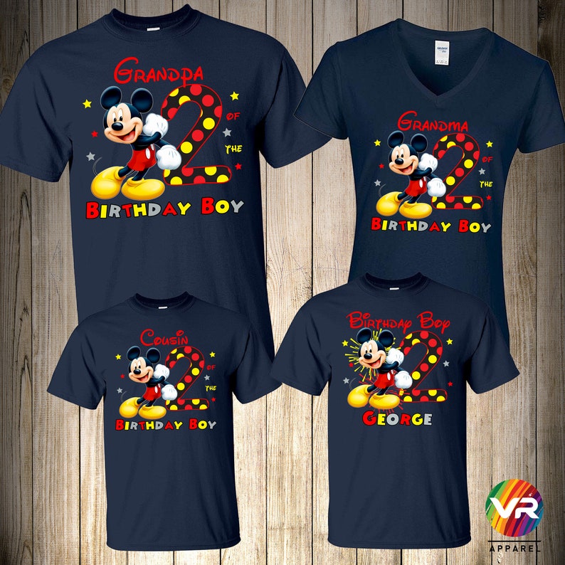 Mickey Family Shirts Mickey Baby Birthday Shirt Mommy Dad Brother Personalized Age Birthday Matching Custom Birthday Boy Mickey Mouse