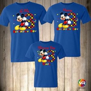 Mickey Family Shirts Mickey Baby Birthday Shirt Mommy Dad Brother Personalized Age Birthday Matching Custom Birthday Boy Mickey Mouse