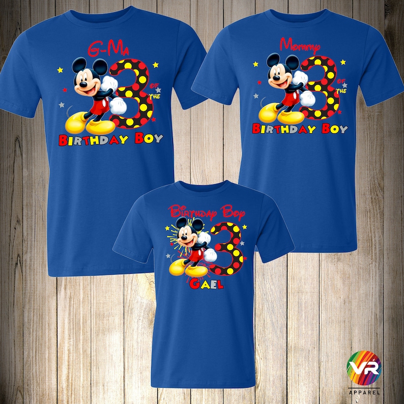 Mickey Family Shirts Mickey Baby Birthday Shirt Mommy Dad Brother Personalized Age Birthday Matching Custom Birthday Boy Mickey Mouse