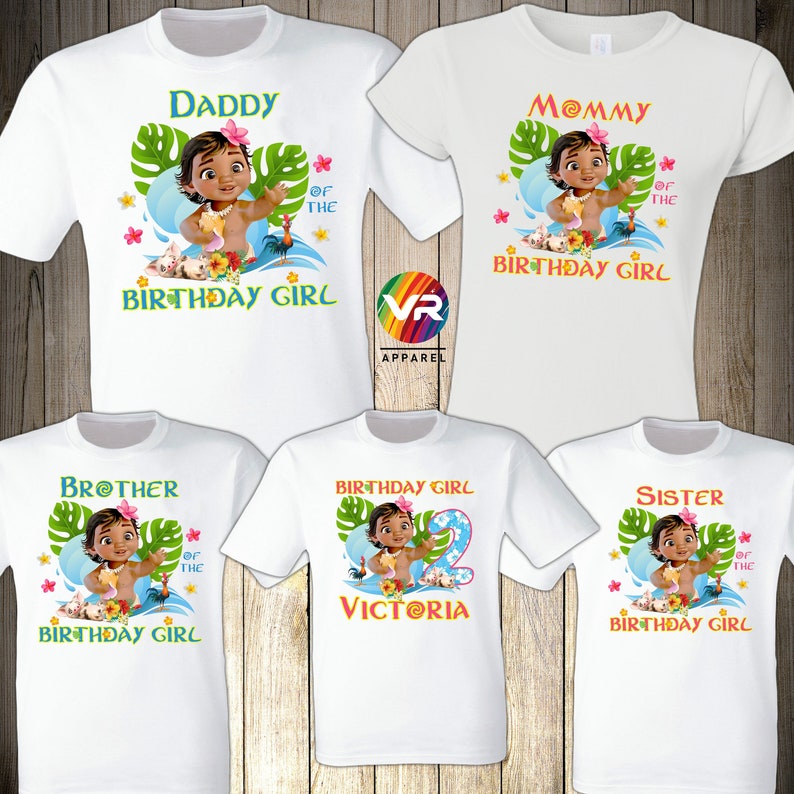 Moana Birthday Shirts Matching Birthday Birthday Girl shirt Baby Moana Family Birthday Shirt Personalized shirt Custom Moana Mom Dad Sister