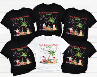 Tropical Family Christmas T-Shirts: Matching Hawaiian Santa Tees