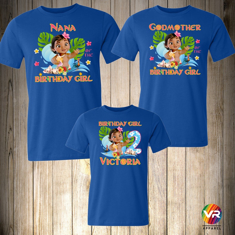 Moana Birthday Shirts Matching Birthday Birthday Girl shirt Baby Moana Family Birthday Shirt Personalized shirt Custom Moana Mom Dad Sister