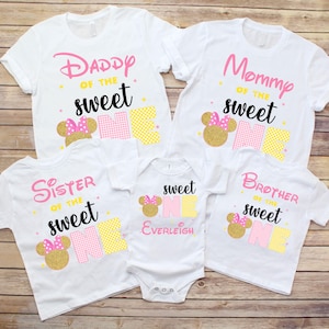 Minnie Mouse Birthday Family Shirts, Sweet One Theme
