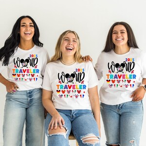 Disney Family Shirts Disney Epcot World Traveler Trip Shirts for Family Disney Trip Matching Custom Personalized Shirts Family Vacation 2025