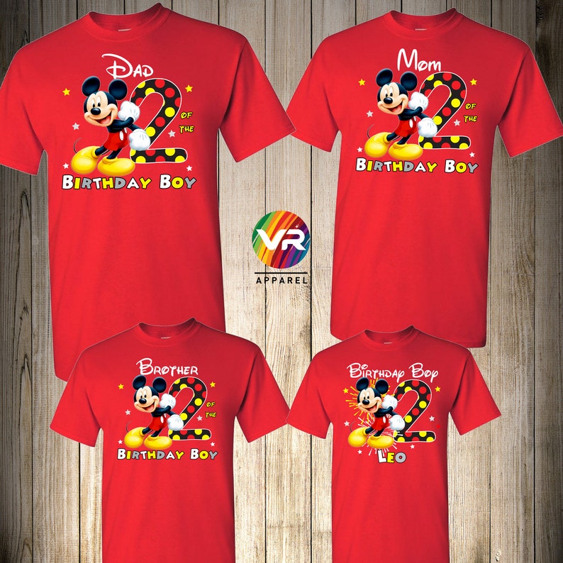Mickey Family Shirts Mickey Baby Birthday Shirt Mommy Dad Brother Personalized Age Birthday Matching Custom Birthday Boy Mickey Mouse